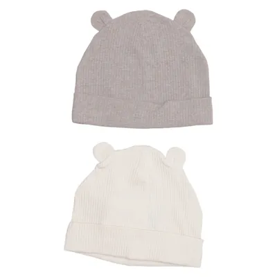 Beaniehue (Hvid, Beige) fra H&M Bomuld, Elastan, Polyester