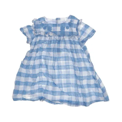 Klänning (Blå, Vit) Bomull, Polyester