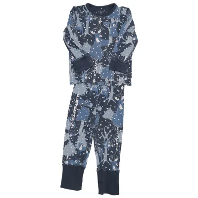 Pajamas (Blue, White) from Polarn O. Pyret Elastane, Organic cotton