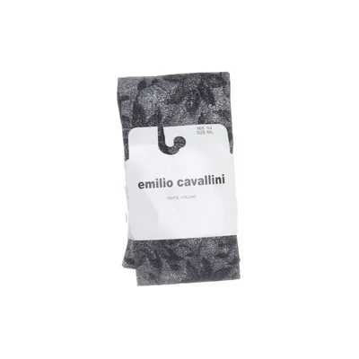 Tights (Black, Silver) from Emilio Cavallini Elastane, Metallic fiber, Polyamide