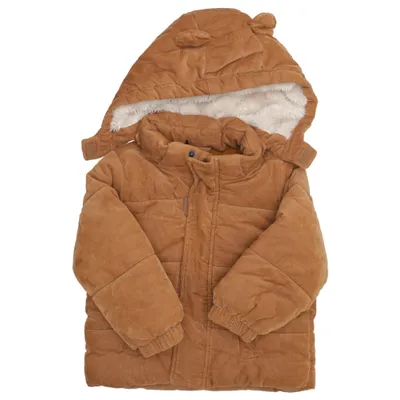Winterjacke (Braun) von H&M Baby Baumwolle, Polyester