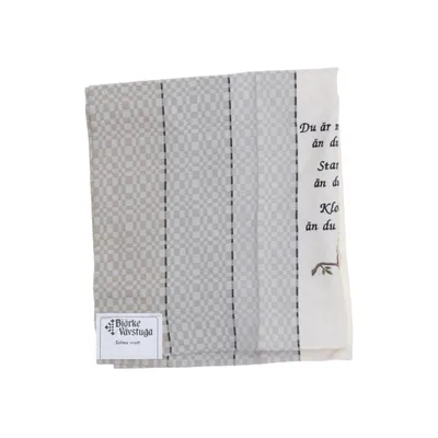 Kitchen towel (Beige, Gray, White) from Björke Vävstuga Cotton