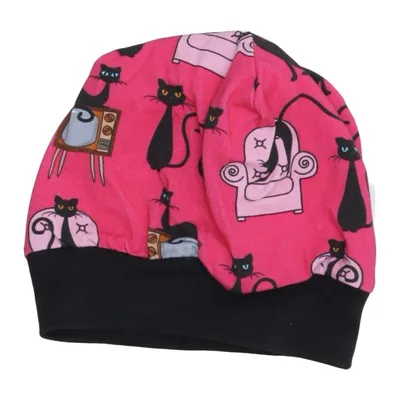 Beaniemössa (Rosa, Svart, Flerfärgad) från Babauba Bomull, Elastan