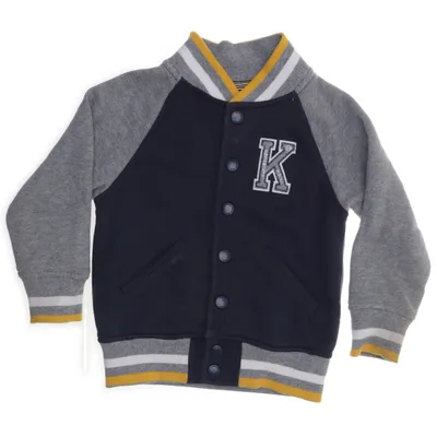 Varsity jacket (Blue, Gray, Yellow) from Vintage 55 Cotton, Polyester