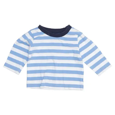 T-shirt à manches longues (Bleu, Blanc) de George Coton