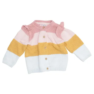 Strickjacke (Pink, Gelb, Blau) von Fred & Flo Baumwolle