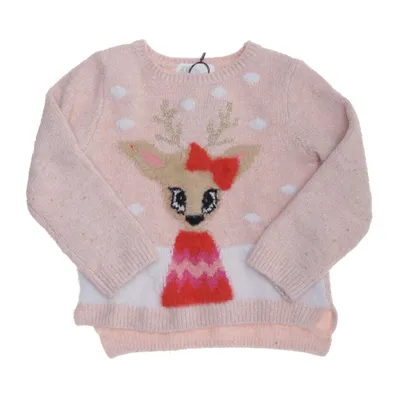 Kersttrui (Roze, Meerkleurig) van H&M Kids Acryl, Elastaan, Polyamide, Polyester, Wol