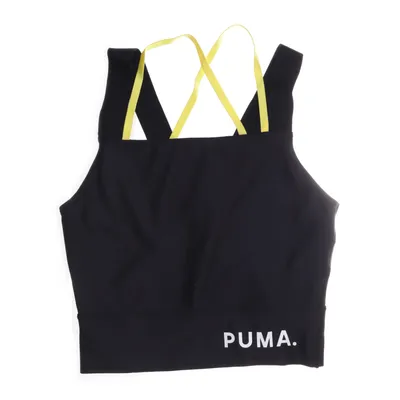 Sports bra (Black, Yellow) from Puma Elastane, Polyester, Polyurethane