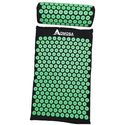 Acupressuur mat (Zwart, Groen) van Aomosa