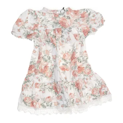 Klänning (Vit, Flerfärgad) från Newbie by KappAhl Bomull, Elastan