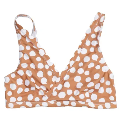 Bikini top (Brown, White) from Peek & Beau Elastane, Polyamide, Polyester