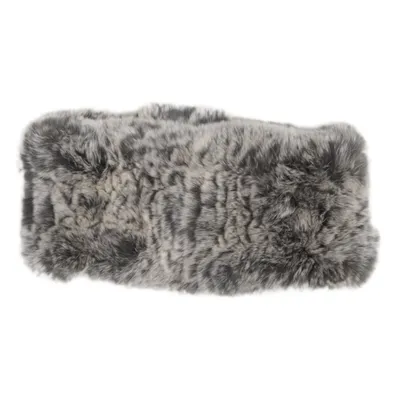 Bandeau à cheveux (Gris, Noir) Polyester, Fourrure de lapin