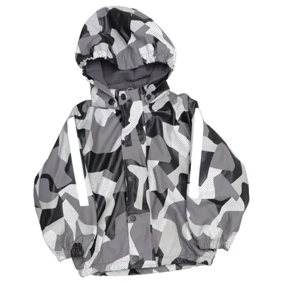 Rain jacket (Gray, Black, White) from Rusk Polyester, Polyurethane