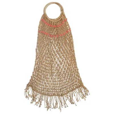 Strandtaske (Beige, Pink)