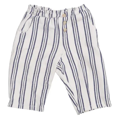Pants (White, Blue) from Zara Cotton, Elastane, Polyester