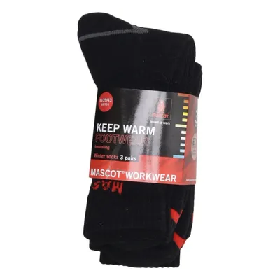 Knit socks (Black, Red) from Mascot Acrylic, Elastane, Polyamide, Wool