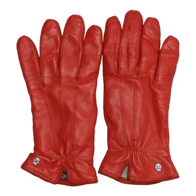 Leather gloves (Red) from Roeckl Cashmere, Leather, Wool