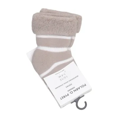 Sokken (Beige, Wit) van Polarn O. Pyret Elastaan, Merinowol, Polyamide