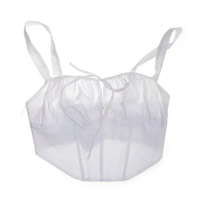 Bustier (Hvid) fra Bershka Bomuld, Elastan