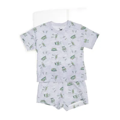 Pyjamas (Grå, Grön, Flerfärgad) från ICA Ekologisk bomull, Polyester