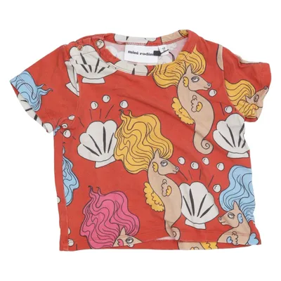 T-shirt (Röd, Flerfärgad) från Mini Rodini Elastan, Tencel