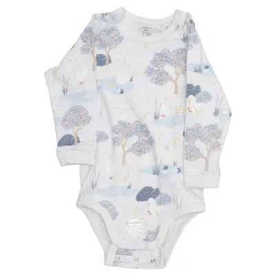 Romper (Blauw, Meerkleurig) van Lindex Baby Katoen, Elastaan