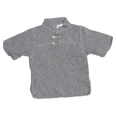 Henley shirt (Gray) from Blu Cotton