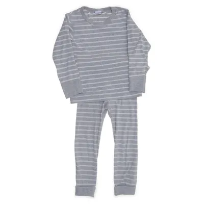 Pyjamas (Grå, Vit) från Polarn O. Pyret Ekologisk bomull