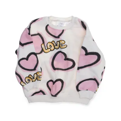 Sweatshirt (Beige, Pink, Sort) fra Zara Bomuld, Elastan