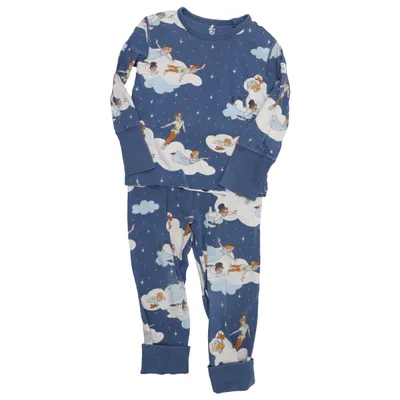 Pyjama (Bleu, Multicolore) de Disney x Polarn O. Pyret Élasthane, Coton biologique