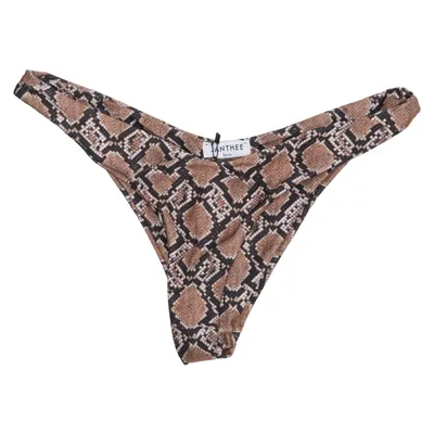 Bikini broekje (Bruin, Zwart) van Janthee Elastaan, Polyester