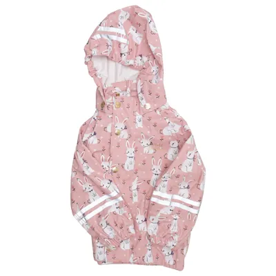 Regnjakke (Pink, Hvid) fra Petite Chérie Polyurethan