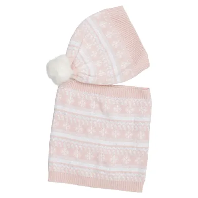 Accessory set (Pink, White) from H&M Acrylic, Cotton, Metallic fiber, Polyester