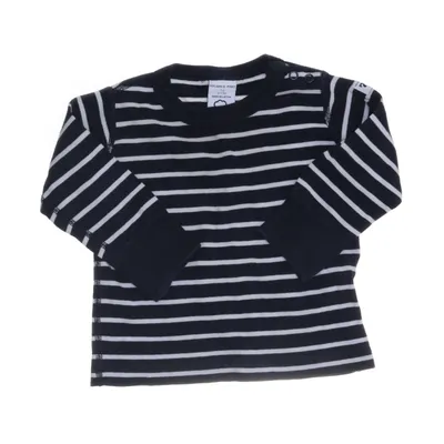 Långärmad t-shirt (Blå, Vit) från Polarn O. Pyret Ekologisk bomull