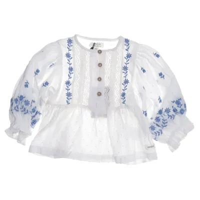 Blus (Vit, Blå) från Newbie by KappAhl Bomull