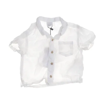 Chemise à manches courtes (Blanc) de Lindex Baby Coton, Lin