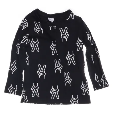 Långärmad t-shirt (Svart, Vit) från Lindex Kids Bomull