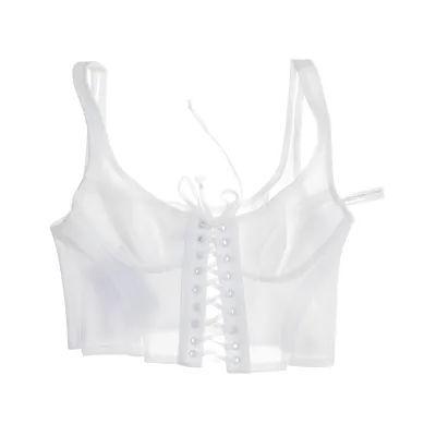 Crop top (White) from Out from Under for Urban Outfitters Polyester, Elastane