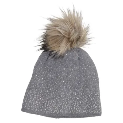 Bobble hat (Gray, White) from Penti Polyester, Viscose, Wool