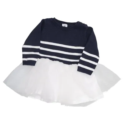 Robe (Bleu, Blanc) de Petit Bateau Coton, Polyamide, Laine