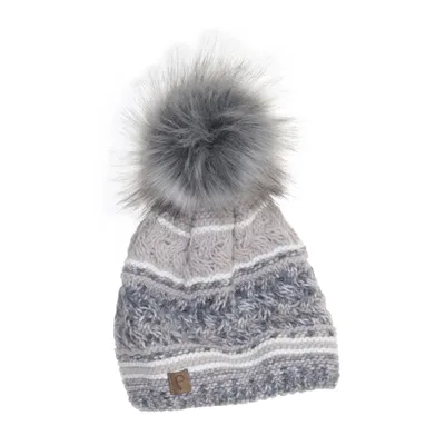 Bonnet à pompon (Gris, Blanc) de Faera