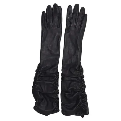 Leren handschoenen (Zwart) Leer