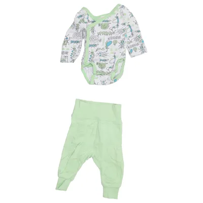 Set (Grön, Vit, Flerfärgad) från Lindex Newborn Ekologisk bomull