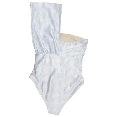 Maillot de bain une pièce (Bleu, Blanc) de OW Intimates Coton, Élasthane