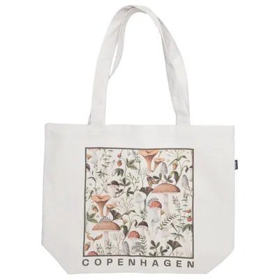 Stofpose (Mushrooms & Nature print - shopping bag) fra Cotton & Cotton Polyester, Genanvendt bomuld