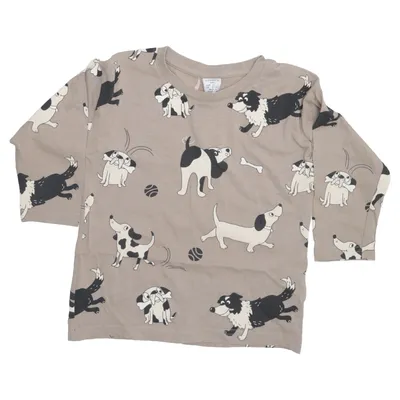 Långärmad t-shirt (Beige, Flerfärgad) från Lindex Kids Bomull