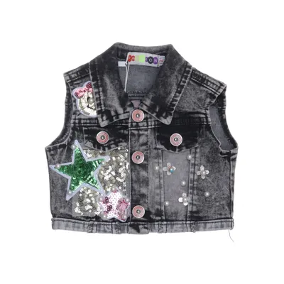 Jeansväst (Grå, Flerfärgad) från Fashion Bomull, Polyester