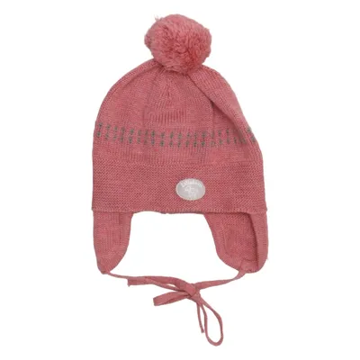 Pompon muts (Roze) van Lillelam Merinowol
