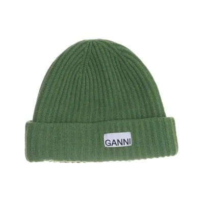 Muts (Groen) van Ganni Polyamide, Wol