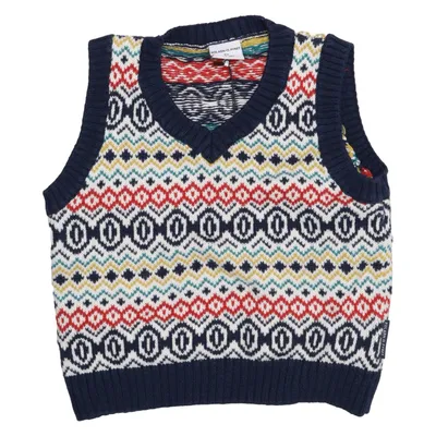 Pull sans manches (Bleu, Multicolore) de Polarn O. Pyret Coton
